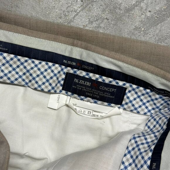 Pal Zileri Cotton Wool Chinos Beige Mens Pants 32x31 - Picture 6 of 10